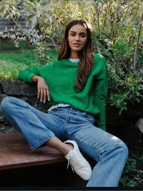 Perfectwhitetee hoodie green small cotton made in USA